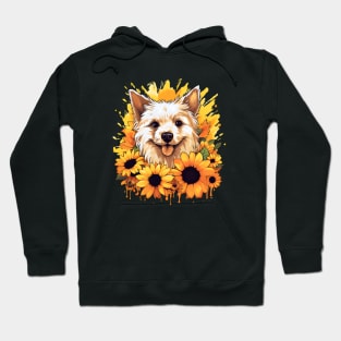 Dog Sunflowers Hoodie